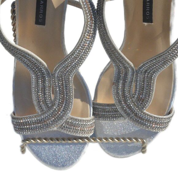 Caparros Heeled Sandals with Silver Rhinestones Size 8 1/2 B - Picture 4 of 7